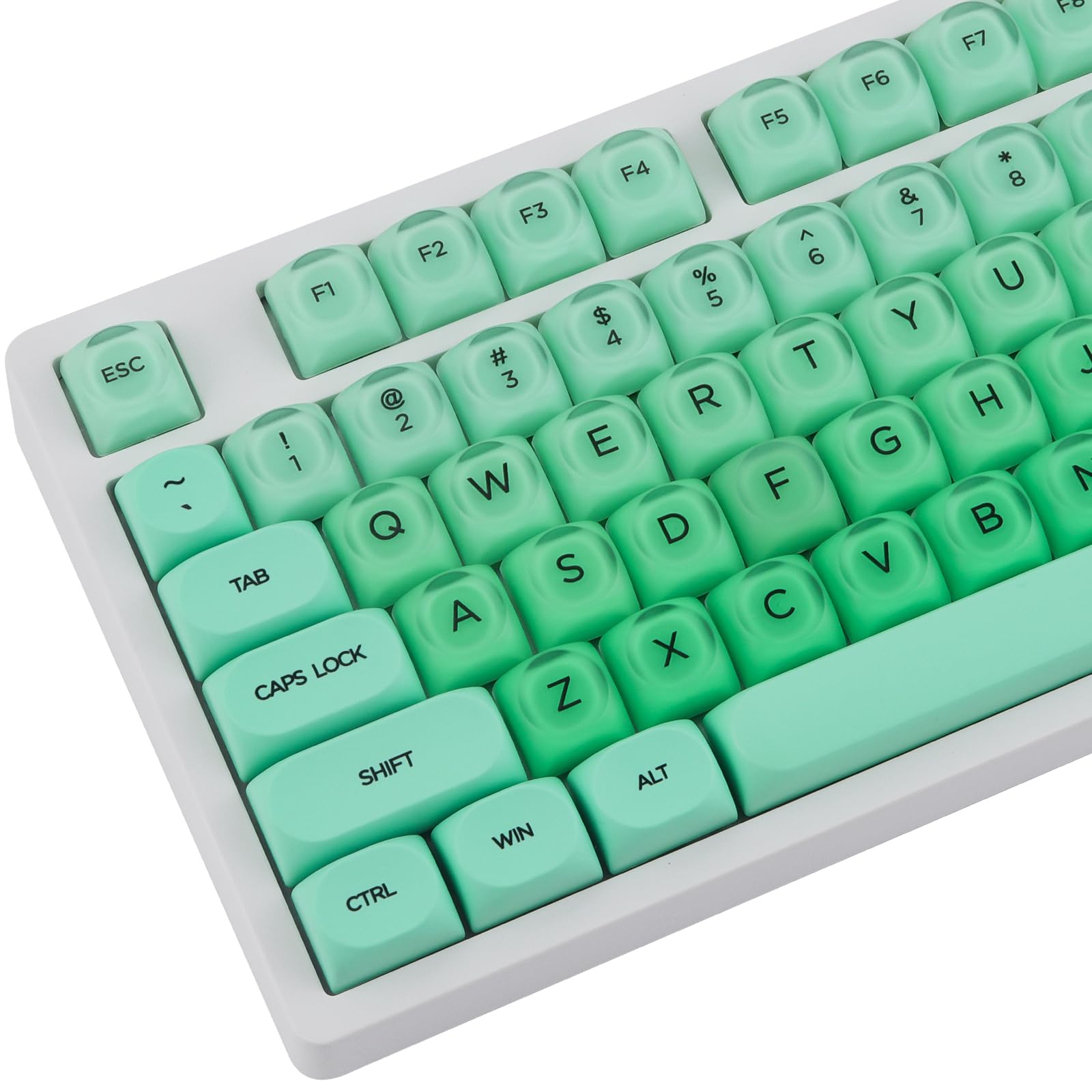 Crystal Jelly PBT Keycaps - 132 klawisze HOA Profile Double Shot Keycap Green Translucent Liquid Foundation Keycaps for Cherry MX Switch Mechanical Keyboards