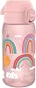 Ion8 Small Water Bottle, Leak Proof, Easy to Open, Secure Lock, Dishwasher Safe, Flip Cover, Carry Handle, Easy Clean, Durable, Water Bottle, Raised Print, Pink, Rainbows