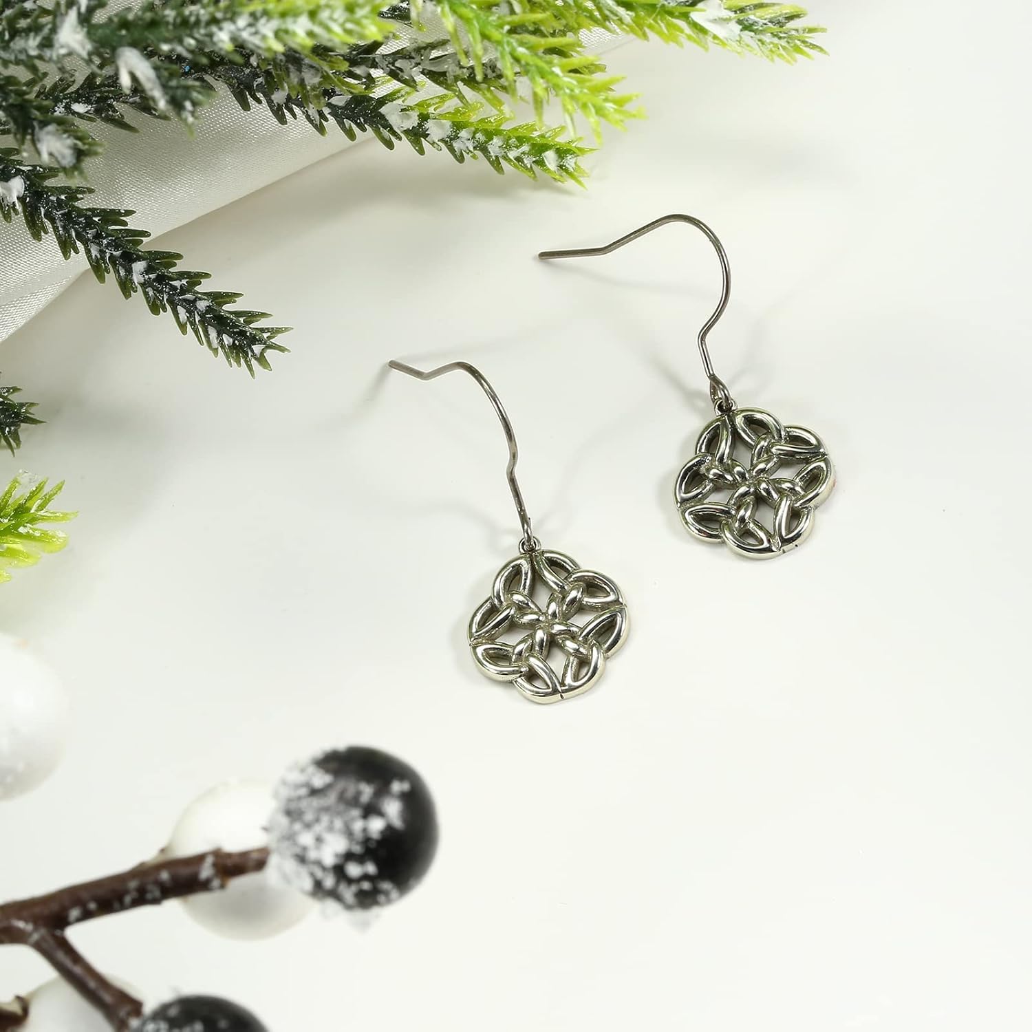 Pure Titanium Earring Hook For Sensitive Ear Fashion Jewelry Copper Celtic Good Luck Knot/CZ Cross/Heart Birthstone Crystal Drop Earrings For Women - Image 7