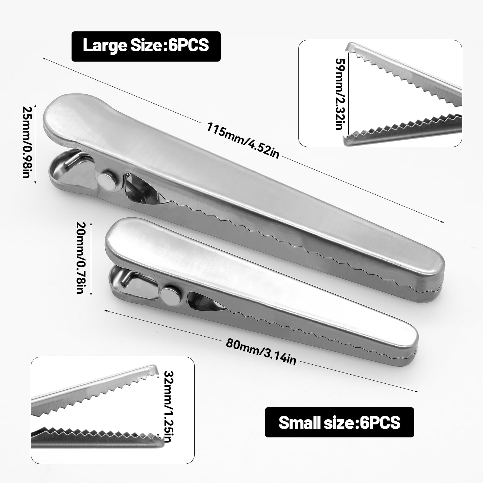 Clip Sacchetti Acciaio Inox CNYMANY Clip Per Sacchetti Acciaio Inox - Set 10 Pezzi, 3 Misure