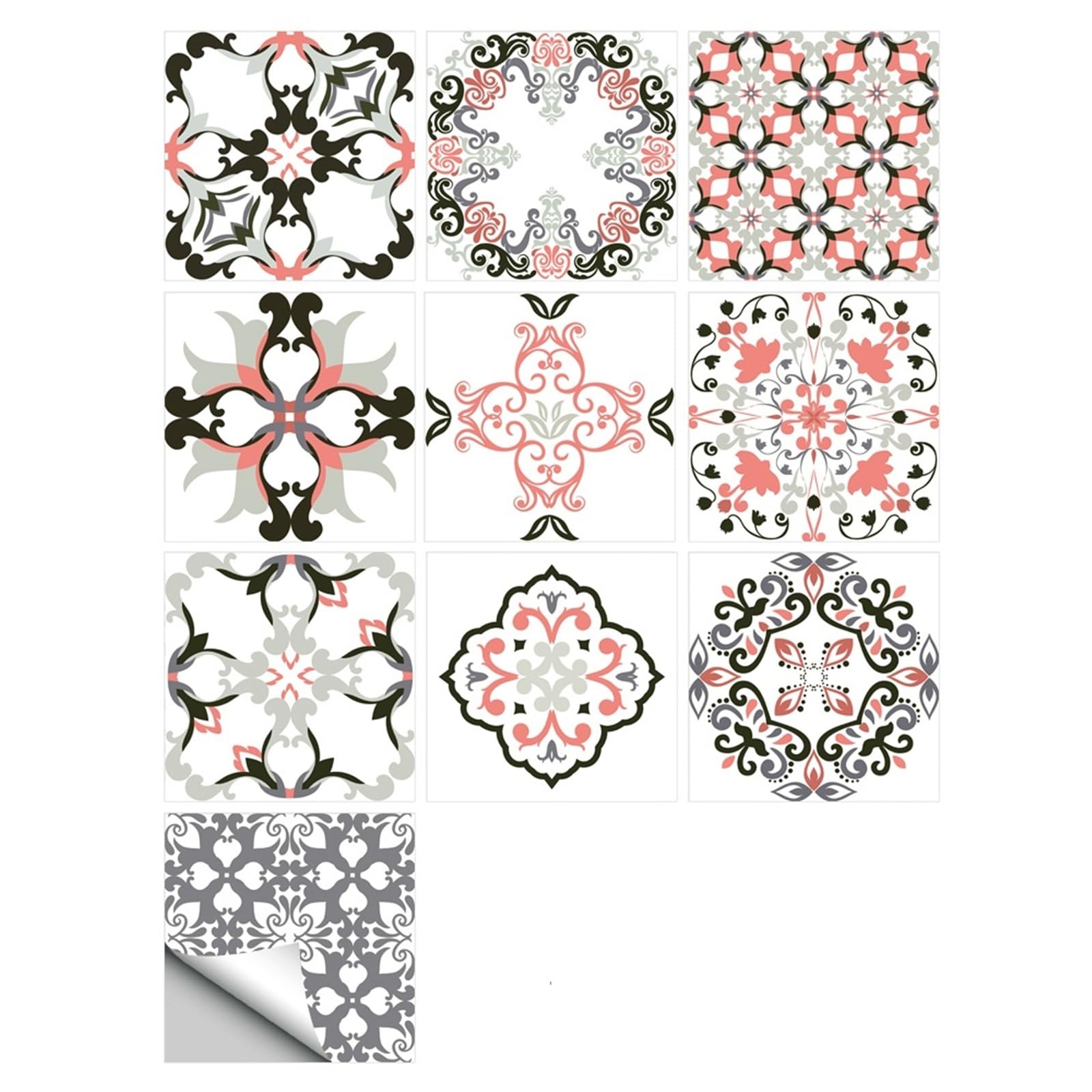 EJvkrbtx Matte Floor Tile Stickers Multicolor 10pcs 10x10cm,15x15cm,20x20cm(Color 14,20cmX20cmX10pcs)