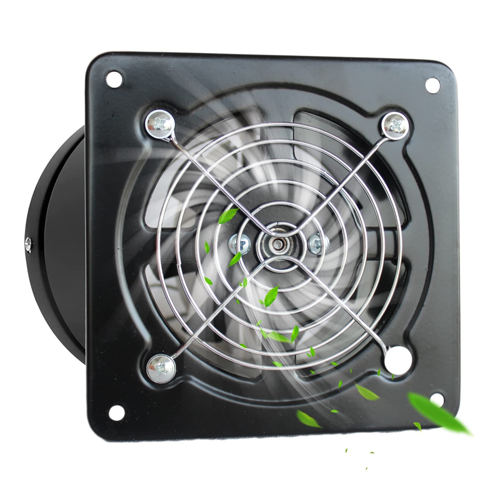 4-calowy wentylator łazienkowy wentylator ścienny z silną prędkością wiatru zawór zwrotny cichy 117 CFM 20 W 110 V metalowy do okien kuchennych (kolor:
