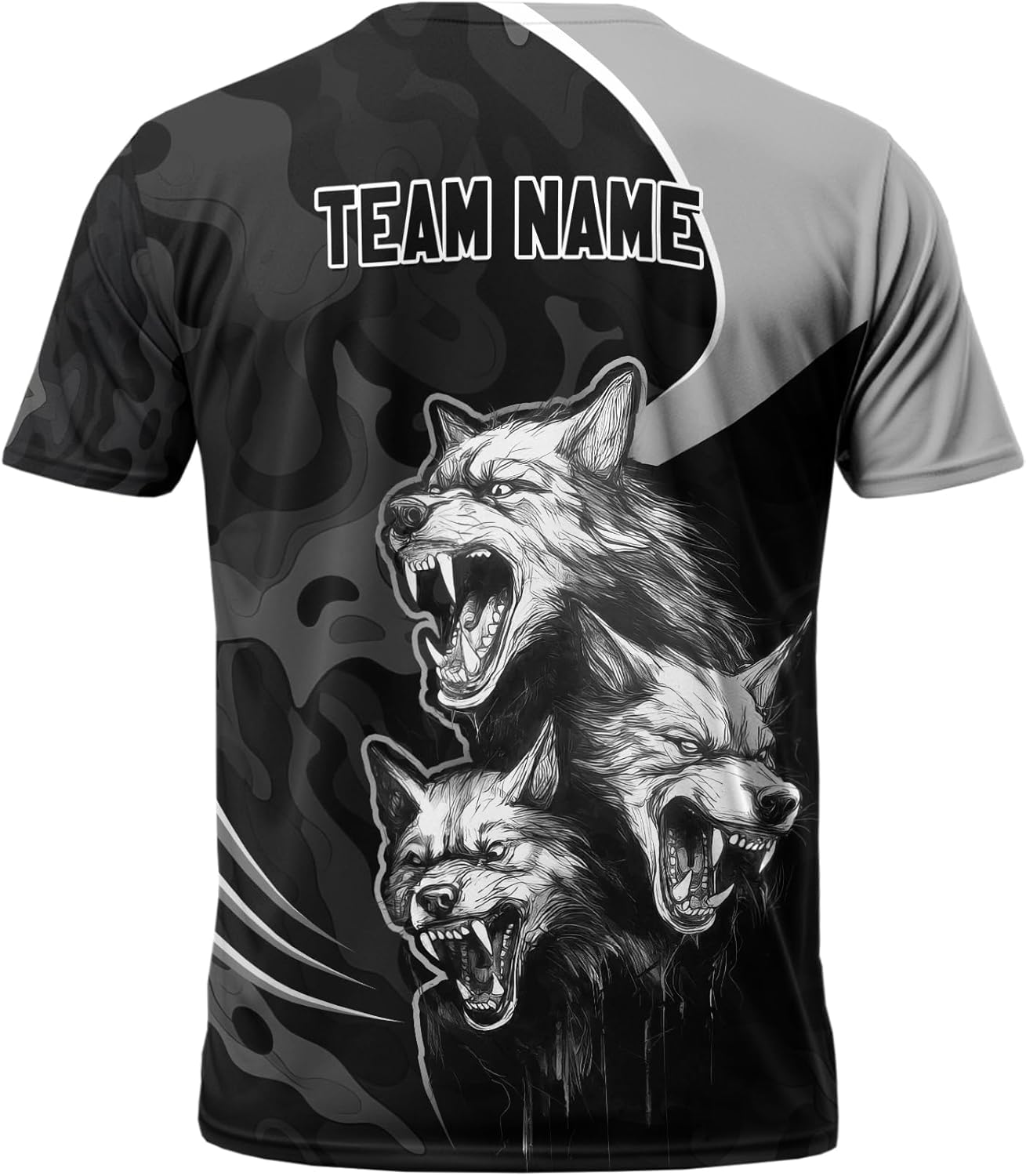 Men's Bowling Short Sleeve Tshirt Personalized Wolf and Bowling Ball Tee Shirt for Beginner Print Bowling Clothing