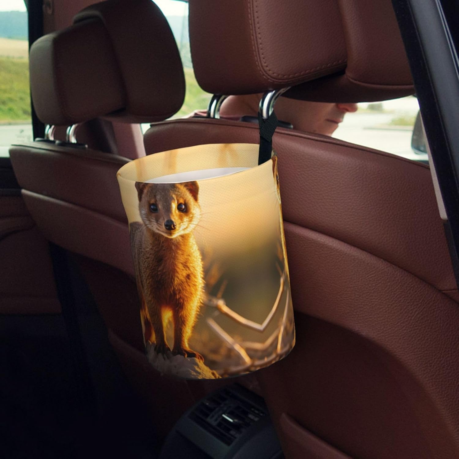 meerkats Car trash can, hanging foldable car trash can, car storage box accessories, suitable for travel SUV truck sedan image 5