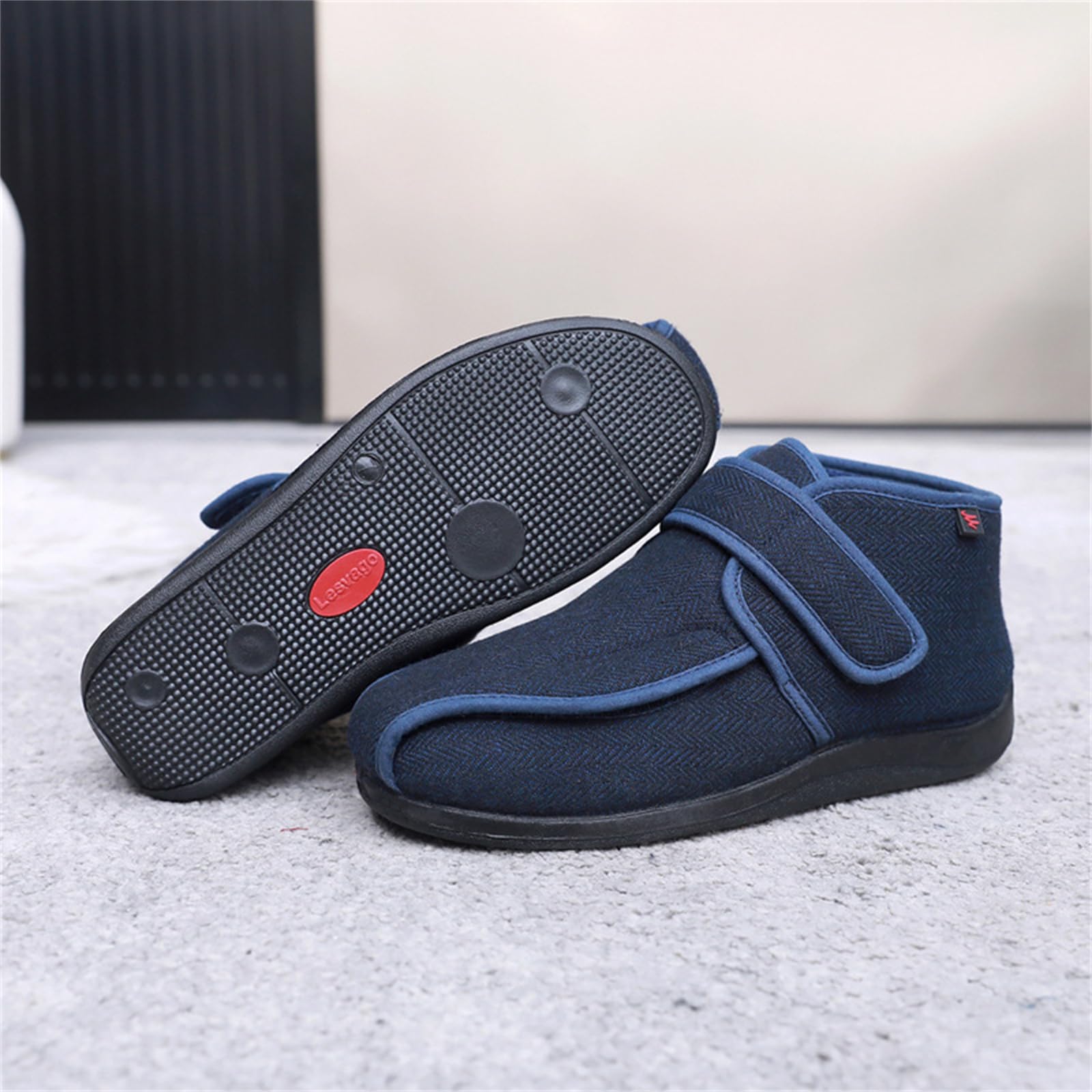 Botas para Diabéticos Hombres Mujeres Zapatillas para Caminar Extra Anchas con Forro De Piel Antideslizantes Cómodas para Personas Mayores con Pies Hinchados