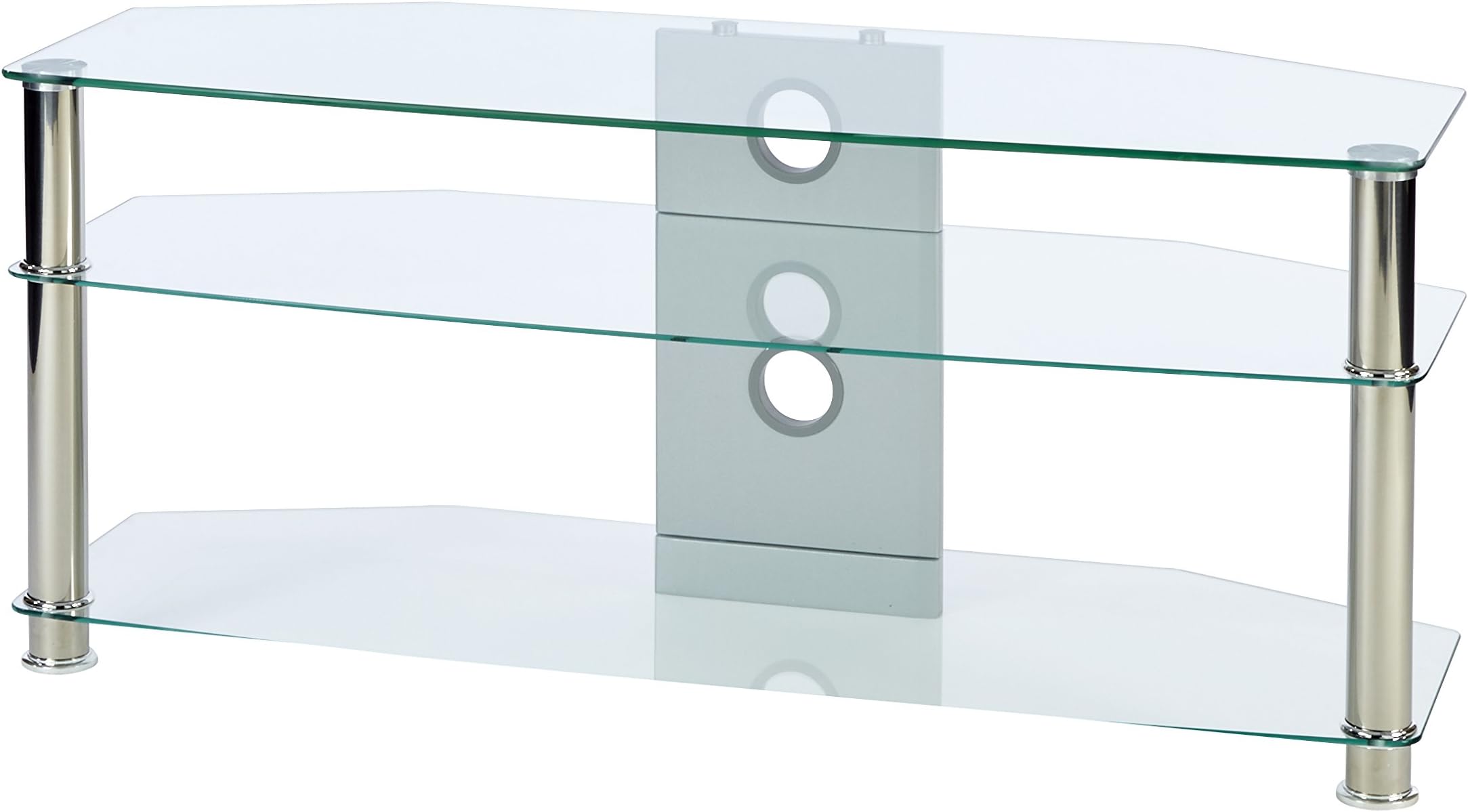 MMT Furniture Designs CL1150 55" Colour Screen Floor Stand, Chrome, Clear