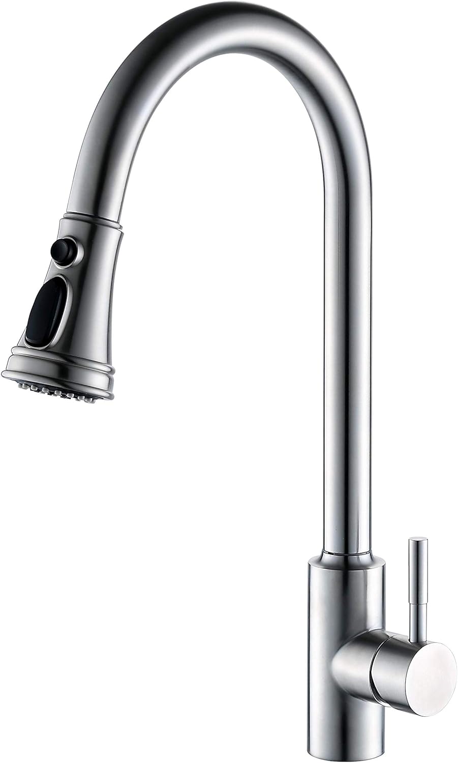 Single Handle High Arc Brushed Nickel Pull Out Kitchen Faucet,Single Level Stainless Steel Kitchen Sink Faucets with Pull Down Sprayer