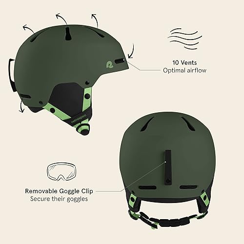 Miniatura 4 de Retrospec Comstock - Casco de esquí y snowboard para niños y niñas, casco de nieve de ajuste ajustable con carcasa protectora y ventilación