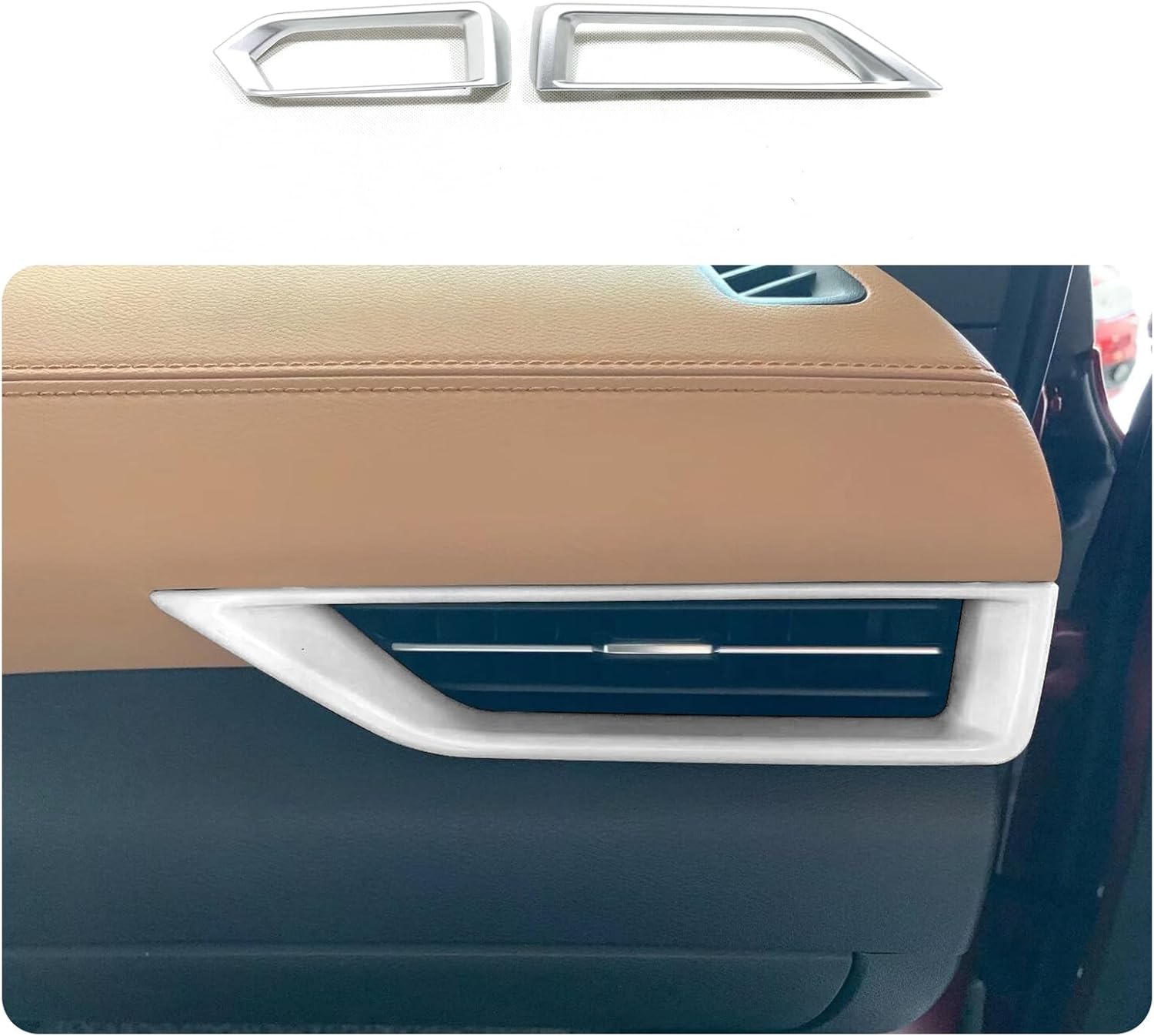 Car Accessories Fit for Nissan Sentra 2020 2021 2022 2023 2024 2025 Side Dashboard A/C Conditioner Air Vents Outlet Cover Trim Frame (Matte Silver) 2PCS ABS