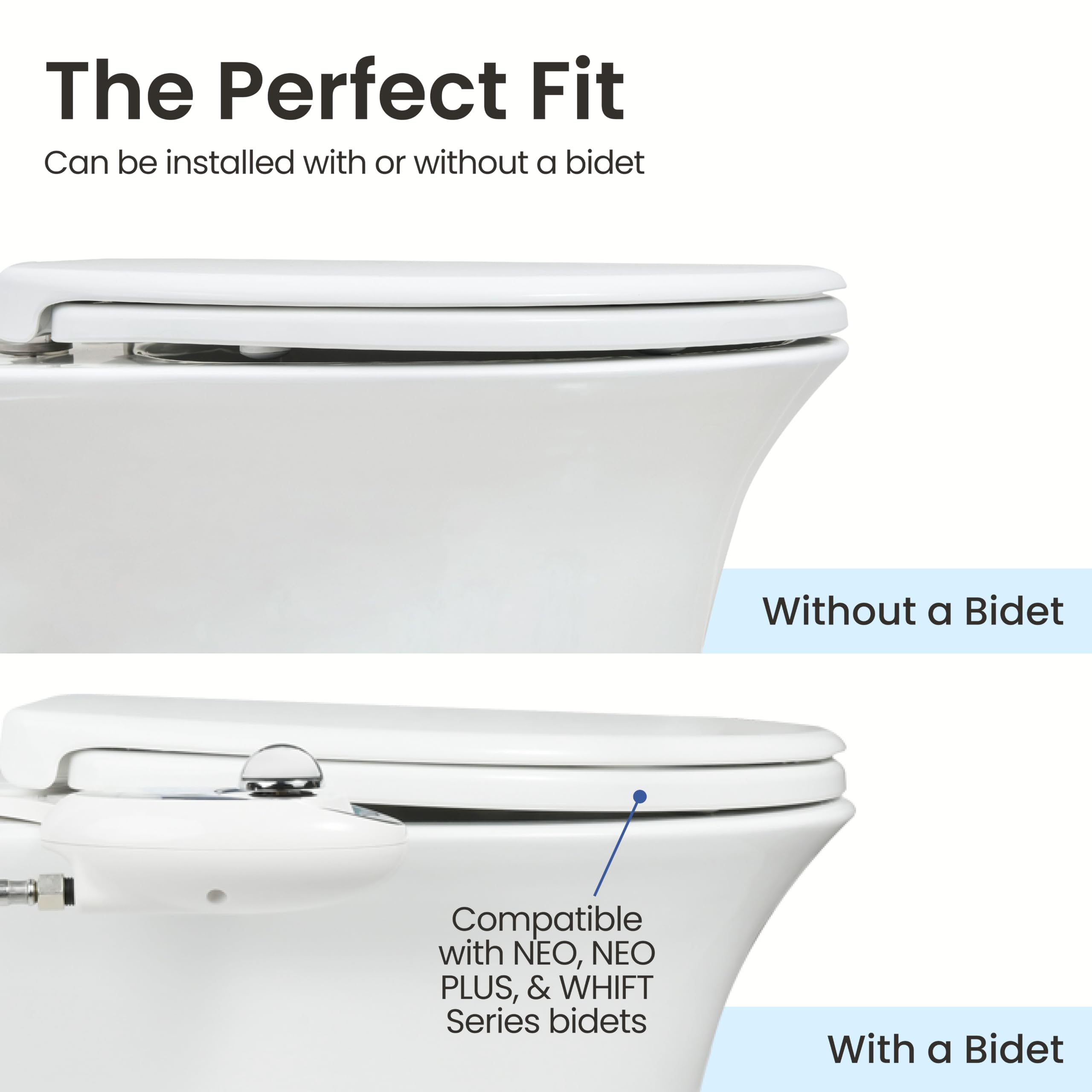 LUXE Bidet Luxe TS1008E Yavaş Kapanan, Hızlı Çıkarma Menteşeli ve Kaymaz Tamponlu Uzun Rahat Oturaklı Klozet Kapağı (Beyaz)