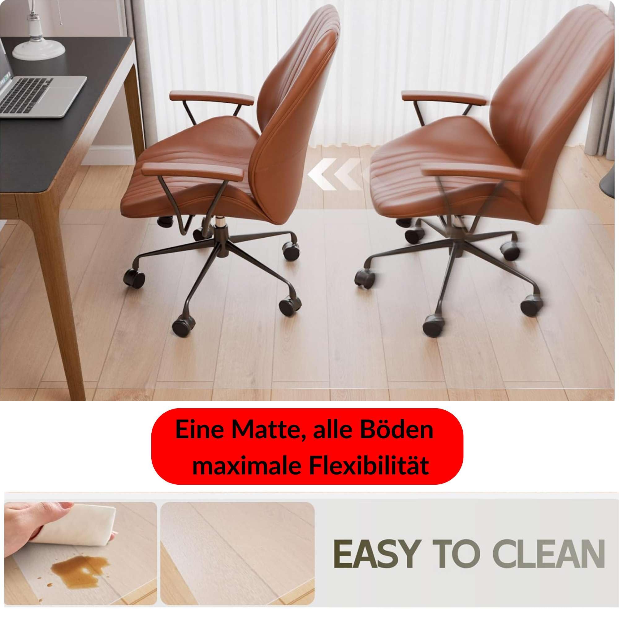 Artwelt Tappetino di Protezione per Sedie da Ufficio 2 mm. in PVC Opaco Antiscivolo Spesso Resistente e Infrangibile (100cm X 120cm)