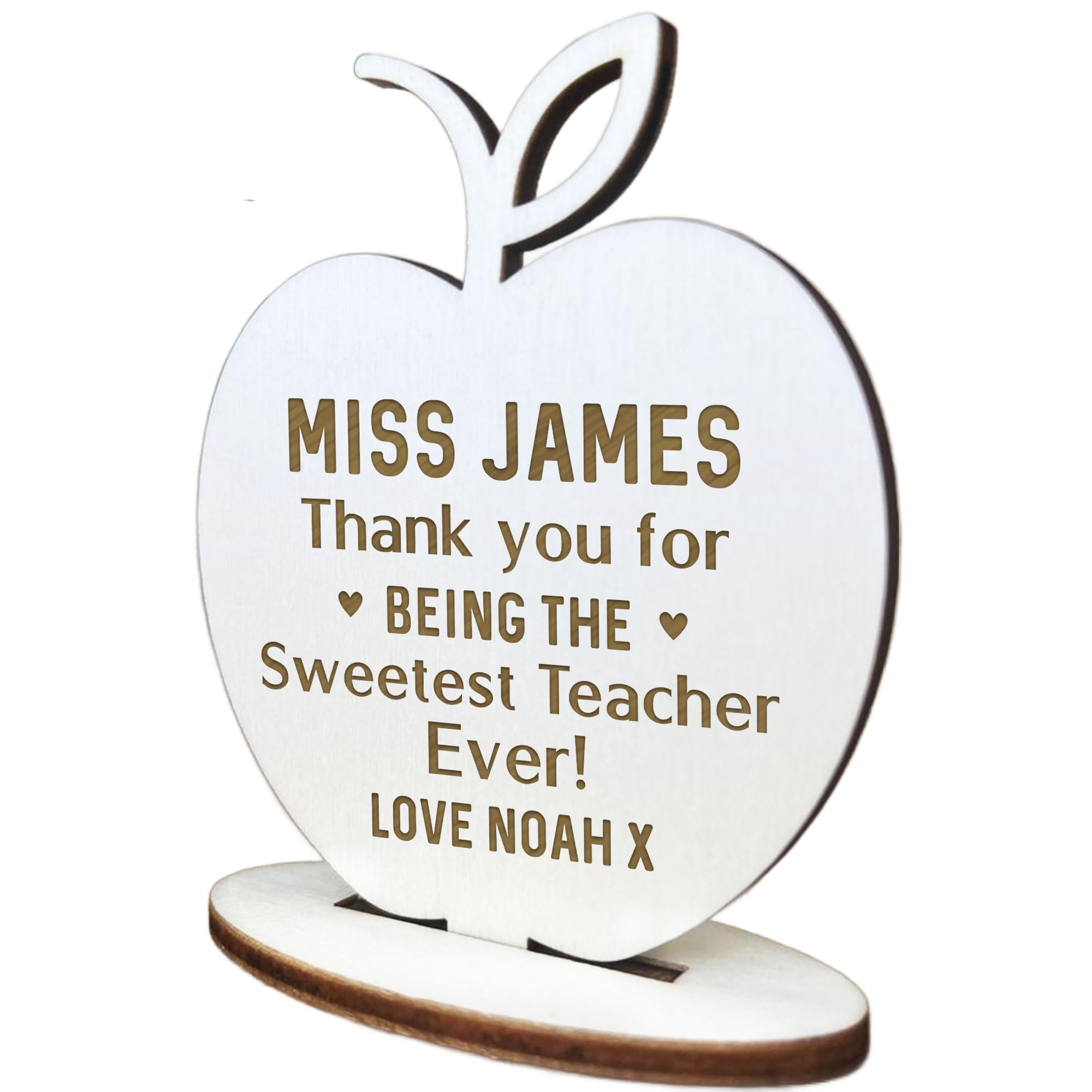 Red Ocean Personalised Wood Engraved Apple Teacher Gifts Thank You Gift School Nursery Leaving Gift For Him Her