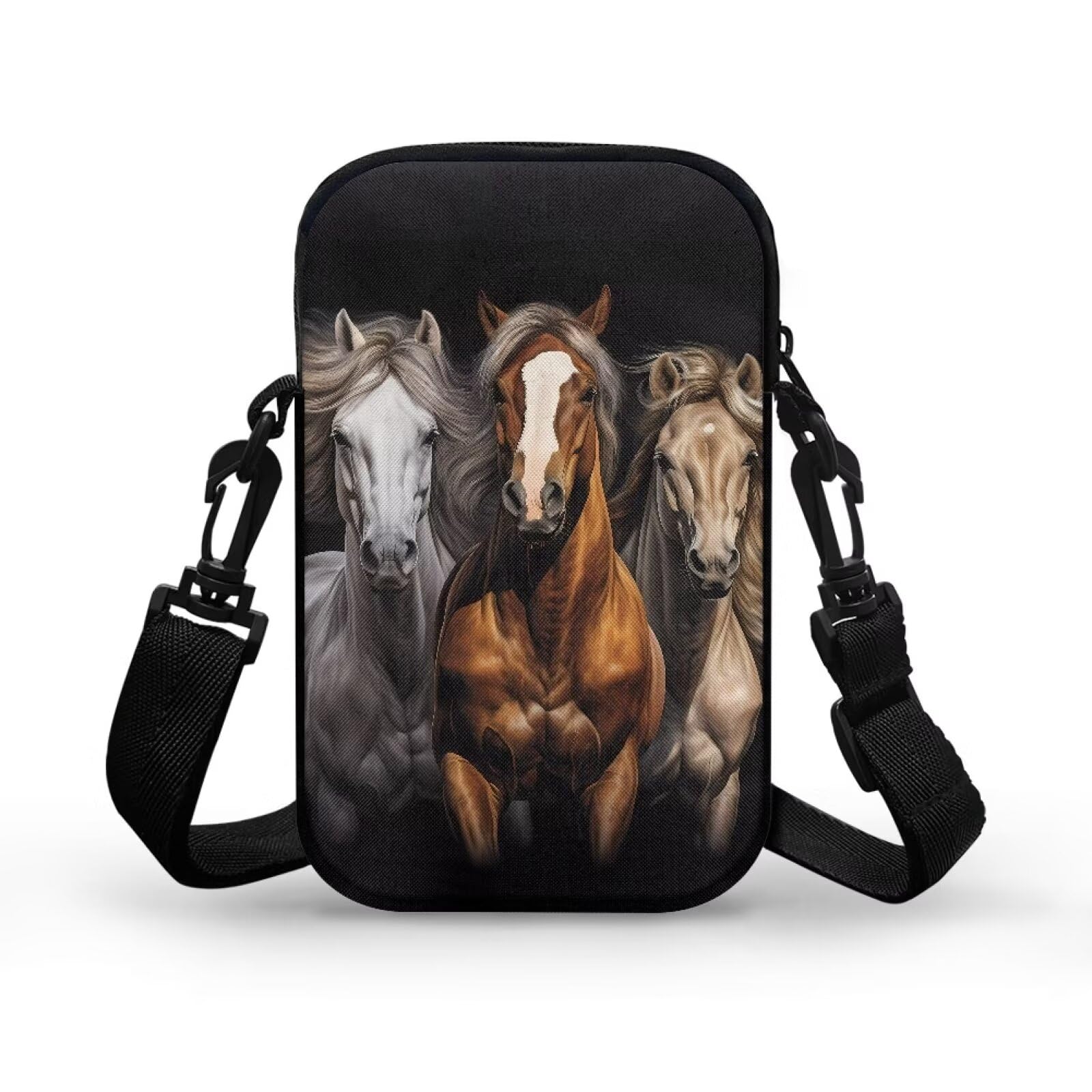 Zanxiantu Horse Brown Mini Purse Crossbody Purses Handbag for Phone Toddler Small Purses for Teen Working Bags for Women Shoulder Bag Fit Boys Men Girls Canvas Messenger Pouch