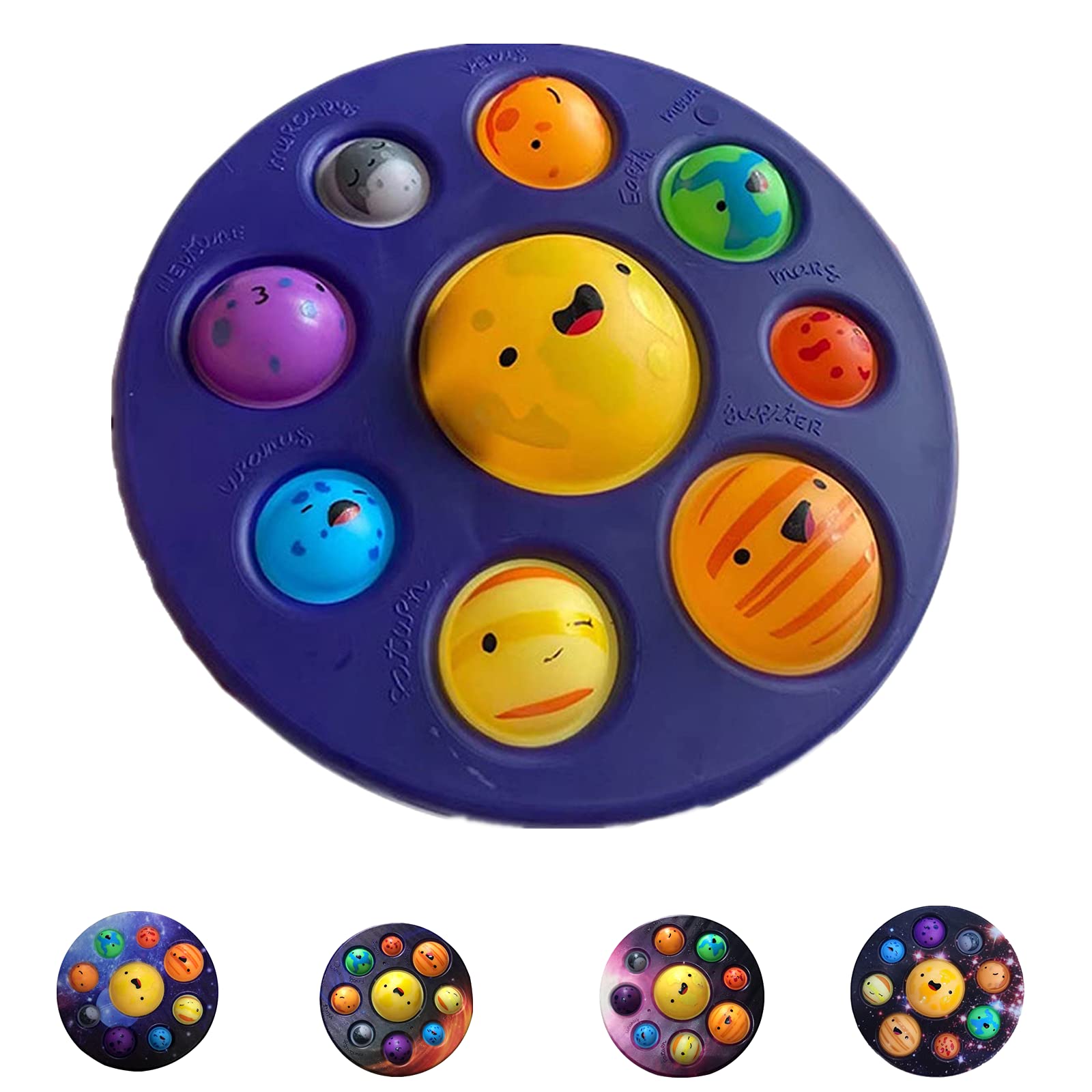 BULINGNA Solar System Pop Press Fidget Toys Early Education Eight Planets Mouse Bubble Popper Sensory Simple Toy (Planets)