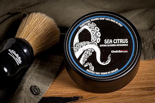 Miniatura 5 de The Goodfellas' Smile, Jabón de afeitar de lujo, formulado para su uso con un cepillo de afeitar, fabricado en Italia (cítricos marinos)