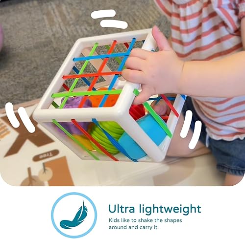 Miniatura 3 de LiKee Juguetes Montessori para niños de 1 año, 6 piezas de formas multisensoriales, regalos de cumpleaños de aprendizaje para el desarrollo del