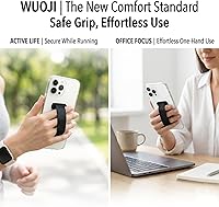 Vista 2 de Soporte de agarre para teléfono de mano, soporte universal para teléfono con correa para dedo, agarre para selfie compatible con la mayoría de 3