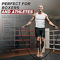Vista 2 de HPYGN Cuerda de saltar, cuerda de saltar pesada para hombres y mujeres, 2.8 libras, 3.8 libras, 5 libras, cuerda de saltar pesada para ejercicio