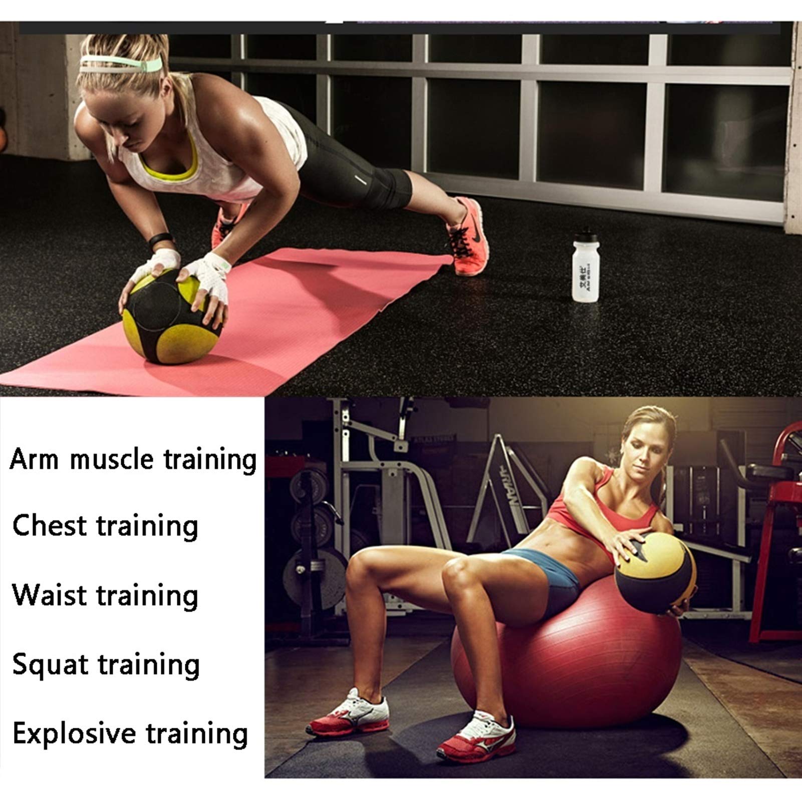 Medizinbälle Gummi Medizinball, Elastischer Fester Ball Für Taillen- Und Bauchtraining, Stabiler Gleichgewichtstraining Fitnessball Schwerkraftball, 2kg, 3kg, 4kg, 5kg, 6kg, 8kg