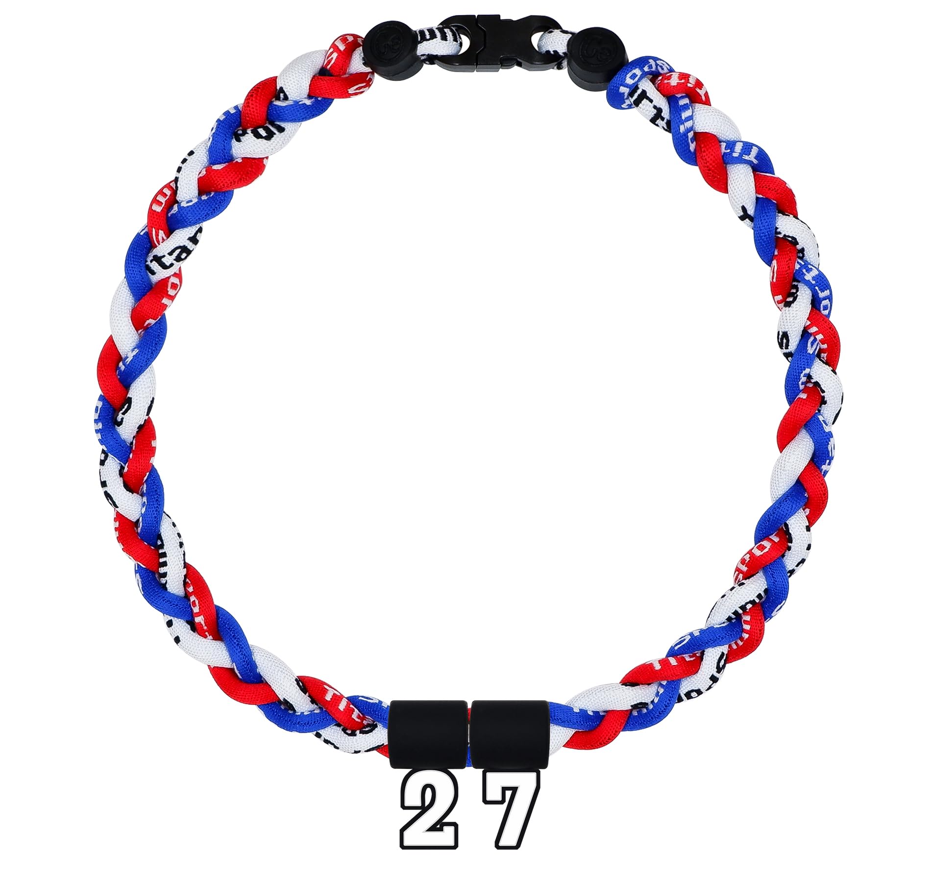 SUPBOMM Baseball Rope Necklaces, League Team Colors Braided Necklace with Number Pendant, Baseball Team Gifts