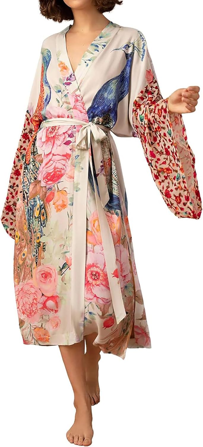Bsubseach Kimono swim cover up for women Robe Cardigan Coverups Long Beach Dress Bathing Suit