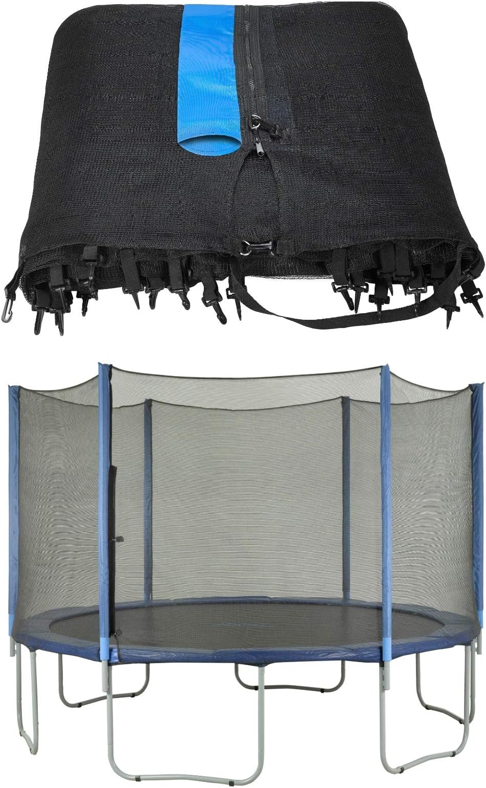 Upper Bounce Round Trampoline Safety Net โ Round Trampolines Using Variant Straight Poles โ Breathable, Weather Resistant Trampoline Net Replacement, Installs Outside Frame (6 Straight Poles, 12 FT)