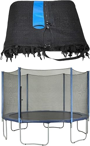 Trampolín redondo de seguridad para trampolín con varios postes rectos, transpirable, resistente a la intemperie, se instala fuera del marco.