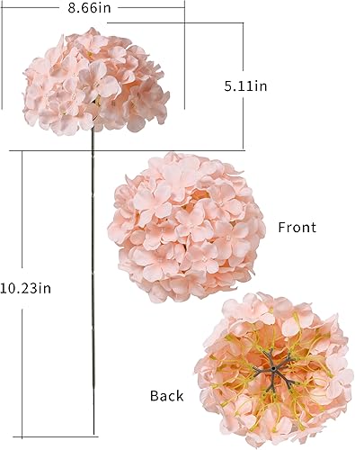 Miniatura 2 de DuHouse Hortensias artificiales de seda con tallos, hortensias falsas para bricolaje, centro de mesa de boda, decoración del hogar, paquete de 6