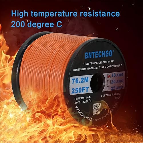 Vista 59 de BNTECHGO Carrete de alambre de silicona calibre 18 de 250 pies, color rosa, flexible, alambre de cobre estañado trenzado de 18 AWG Rosa