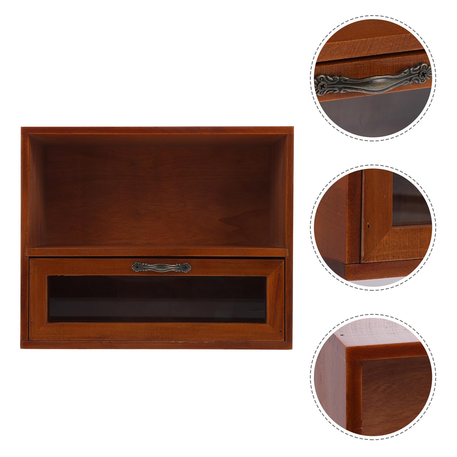 Cassettiera in Legno e Acrilico Cassetti Estratti Grande Capacità per Organizzazione Domestica Stile Retrò Semplice e Funzionale per Conservare Gioielli e Cancelleria