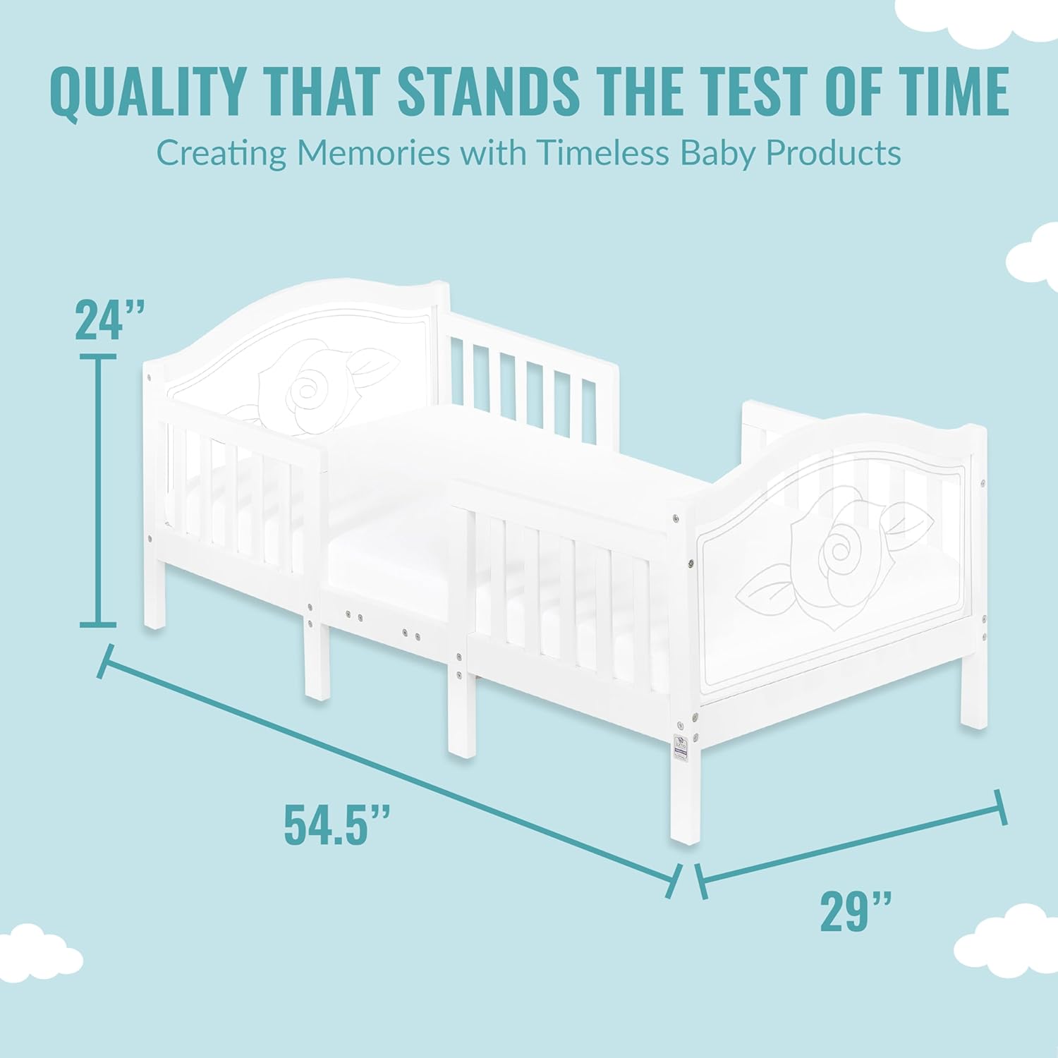Dream On Me Rosie Toddler Bed in White