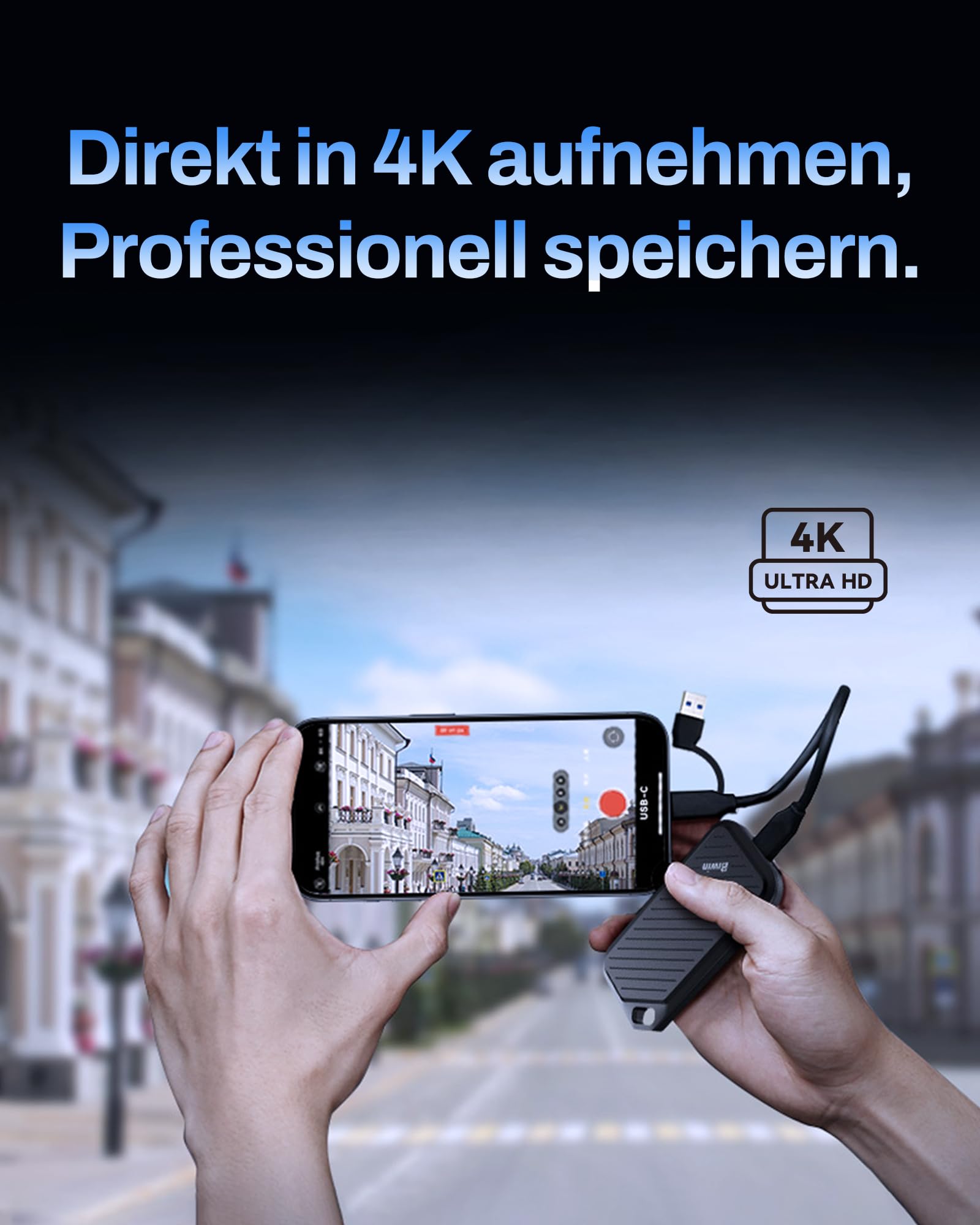 BIWIN PD450 Externe SSD 1TB - Bis zu 430 MB/s Type-C USB 3.2 Gen 1 Portable Solid State Drive - Tragbare für Mac/PC/Android/iPhone/Gamer