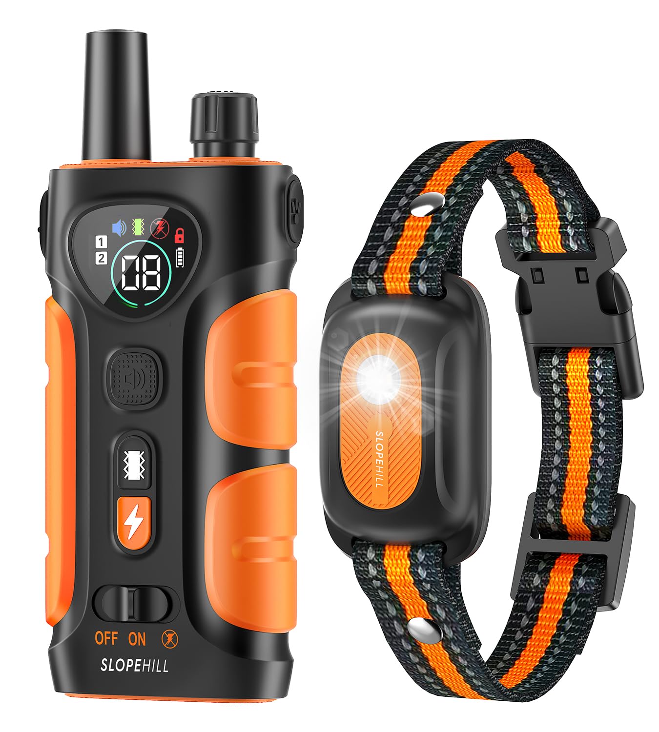 Dog Shock Collar,4200FT Dog Training Collar with Remote,IPX8 Waterproof E-Collar with Beep,Vibration,Shock,Flash Light,No Shock Mode,Electric Shock Collar for Small Medium Large Dog,Orange