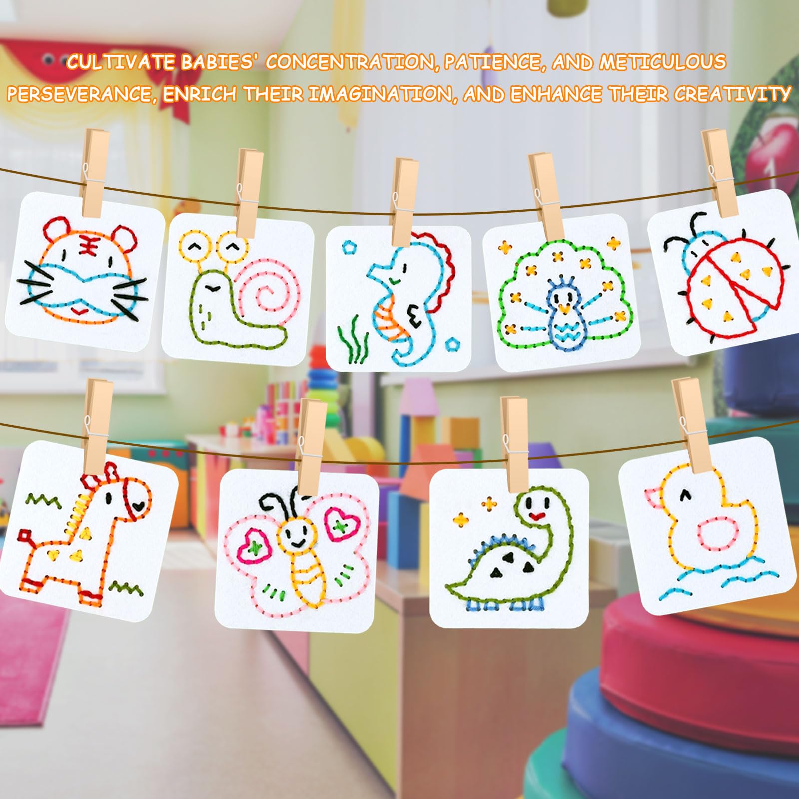 Jouets à Lacer pour Enfants 2-7 ans, Jeux de Couture Sensoriels, Motricité Fine, Cadeaux