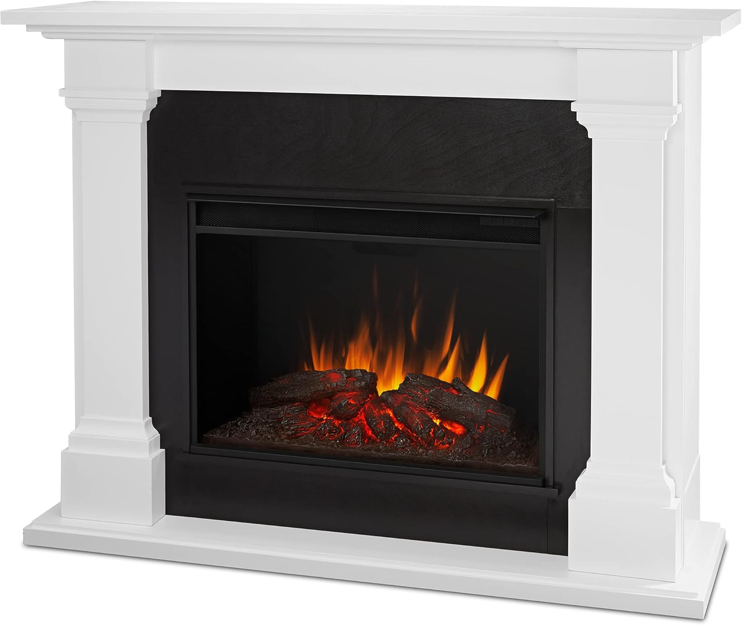 Callaway 63" Grand Electric Fireplace in White by Real
