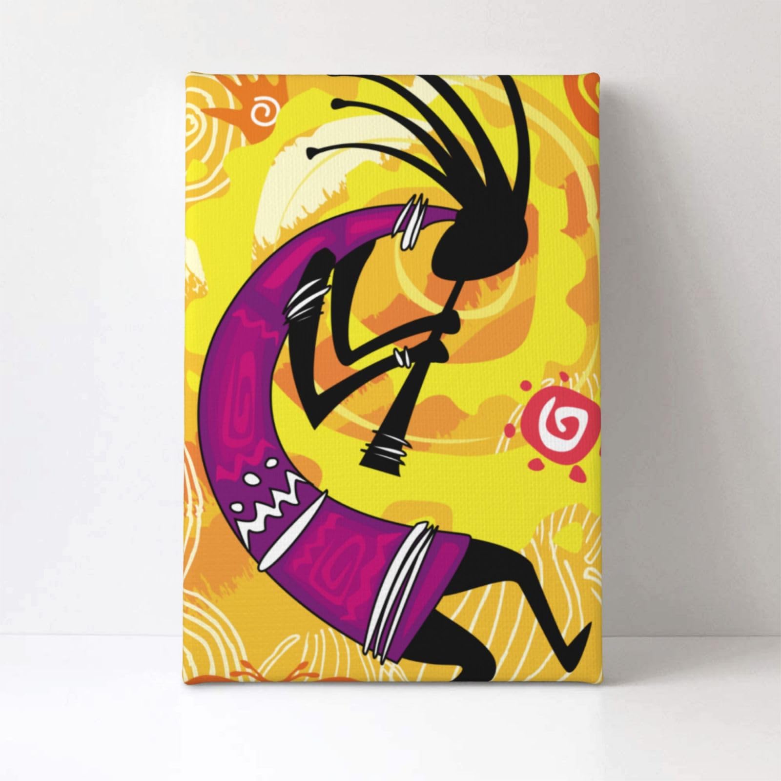 アジアン雑貨絵画 木製フレームの神像絵画