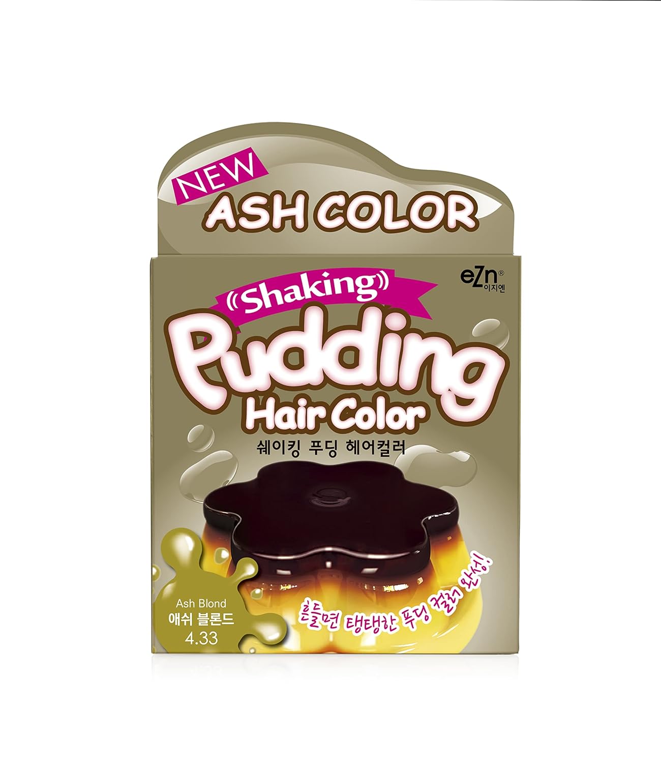 EZN Shaking Pudding Hair Color Korean Beauty Ash Blond 4.33