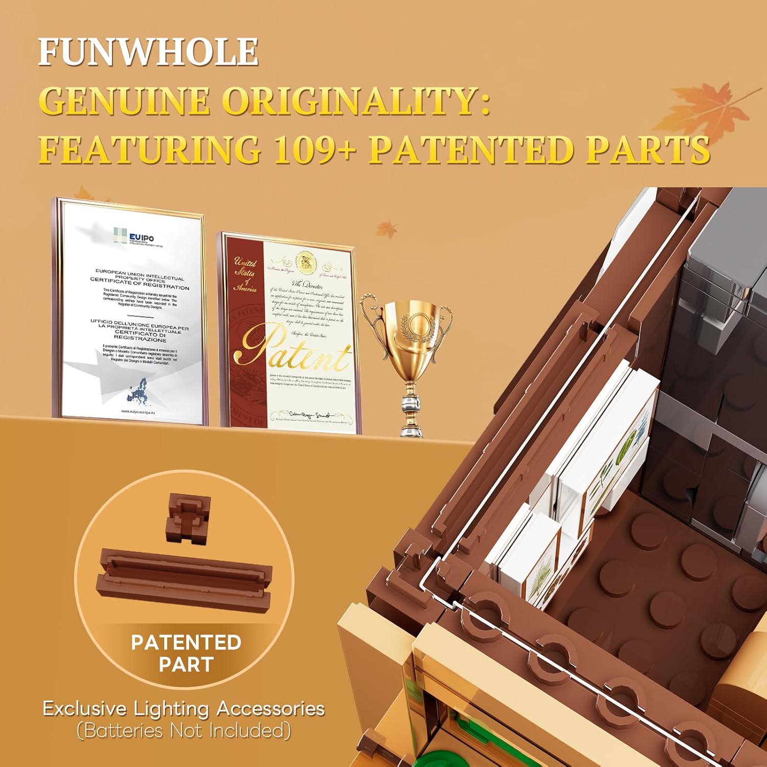 FUNWHOLE Mountain-Cabin House Lighting Building-Bricks Set - Friends Mountain House and Treehouse Collection LED Light Building Set 2255 Pcs for Adults and Teen - Image 6