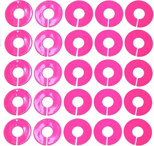 JSP Manufacturing Divisores redondos de plástico rosa en blanco, paquete múltiple (25)