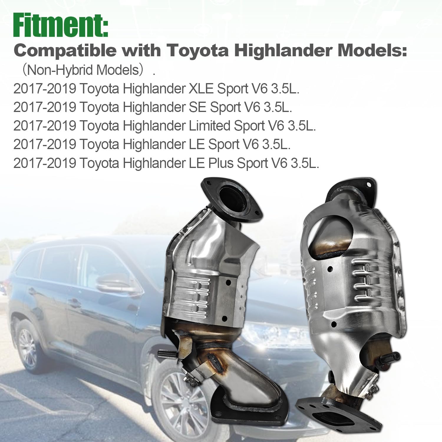 674-322 679-530 Catalytic Converter Compatible with Toyota Highlander Sienna 2017-2020, Lexus RX350 2016-2021, 3.5L V6, Replaces 41333, (Bank 1 and Bank 2)