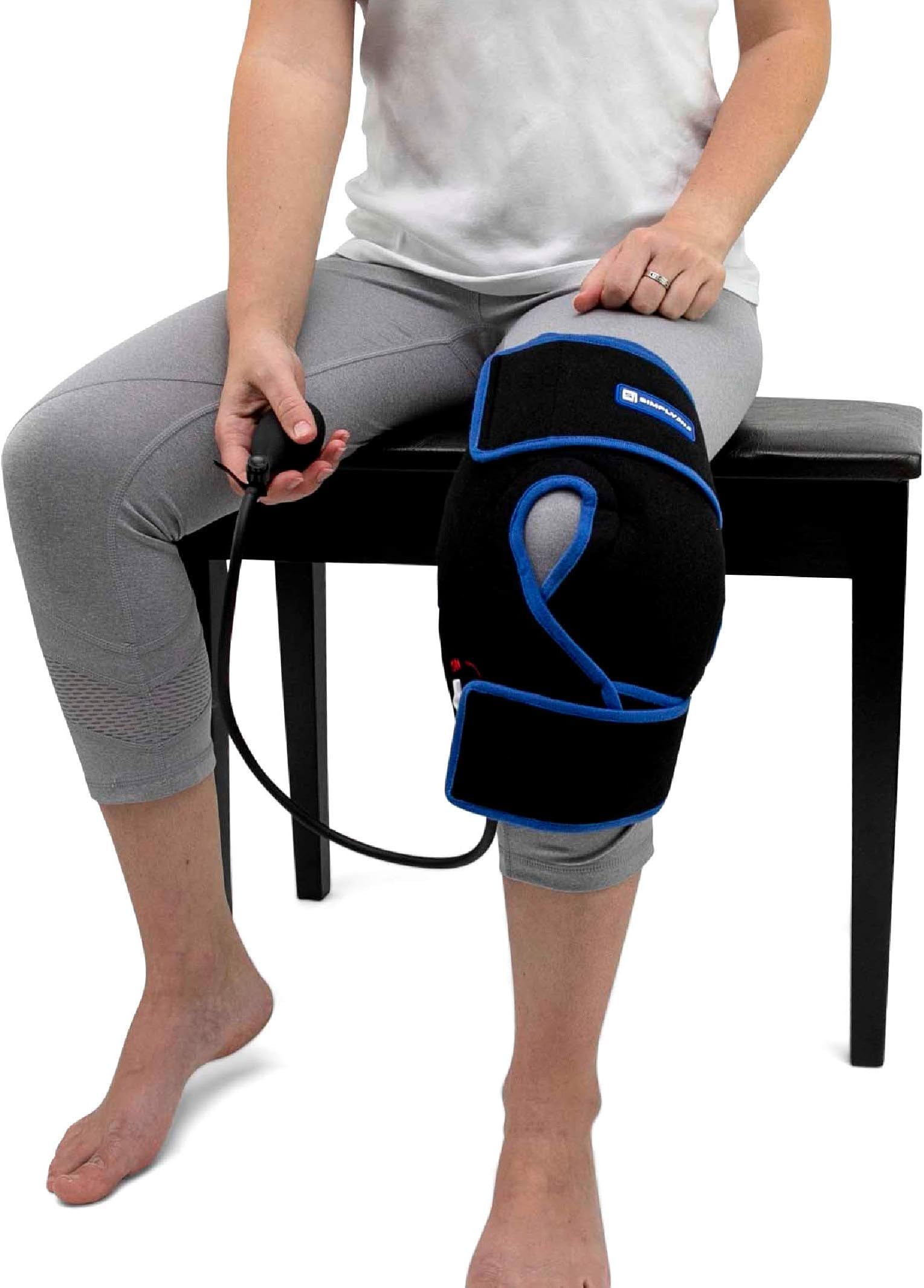 Cold Therapy Knee Ice Wrap with Compression and 2 Ice Gel Packs - Great for Knee Pain Relief, Swelling, Injury Recovery, Meniscus & ACL tears, Sprains and Much More - by SimplyJnJ