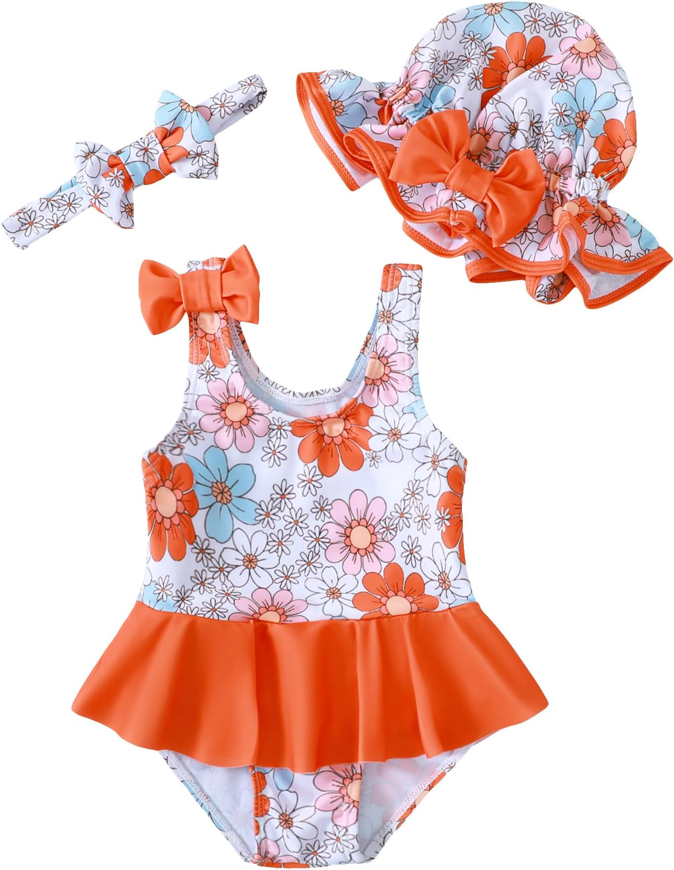 Saeaby Newborn Baby Girl Swimsuit Toddler Ruffle Swimsuit Bikini Tankini Infant Swimwear One Piece Bathing Suits for Girls