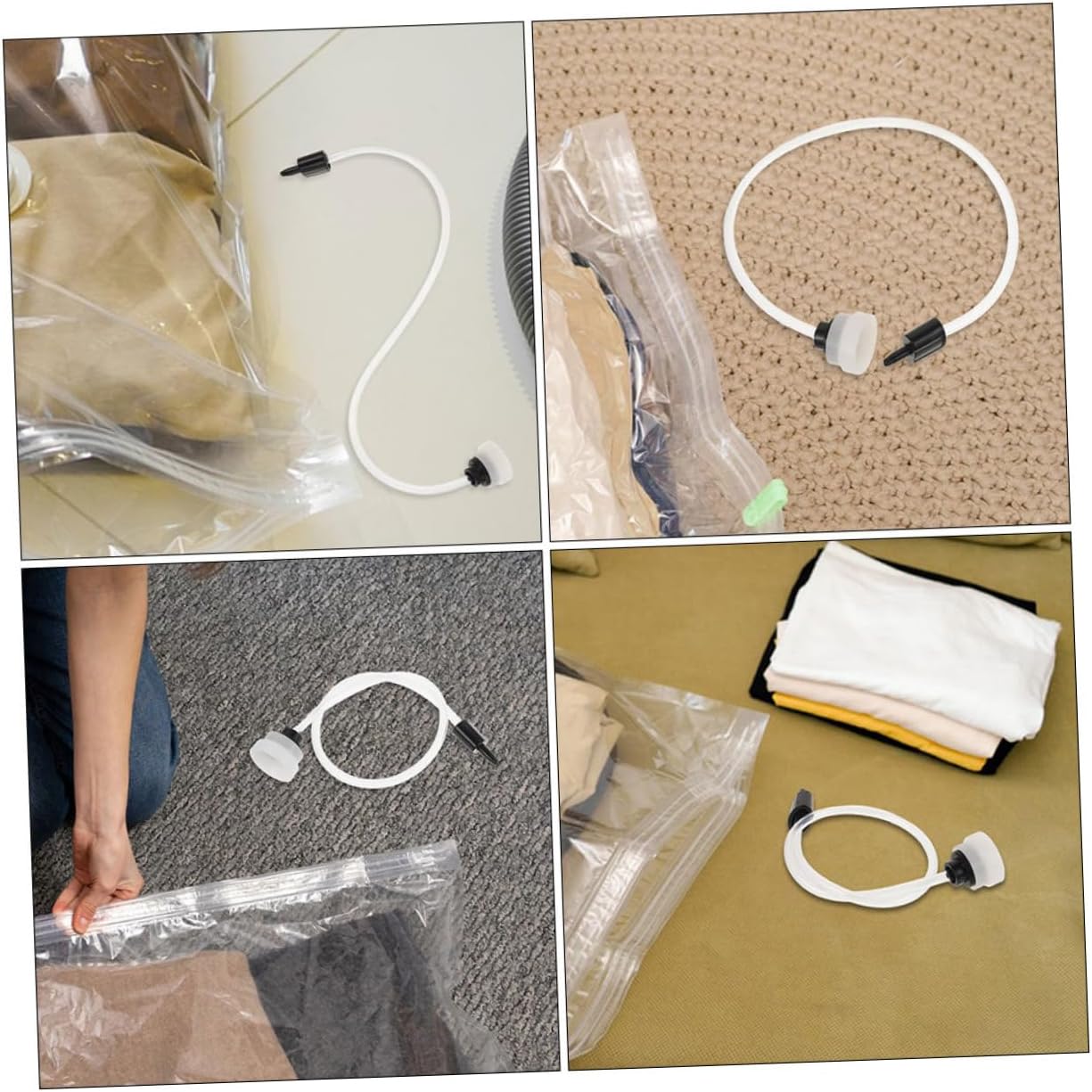 4pcs Vacuum Sealer Hose Attachment Food Sealing Tube for Kitchen Vacuum Machines Extended Coverage for Long-term Storage Effortless Food Preservation Prevents Odor Transfer