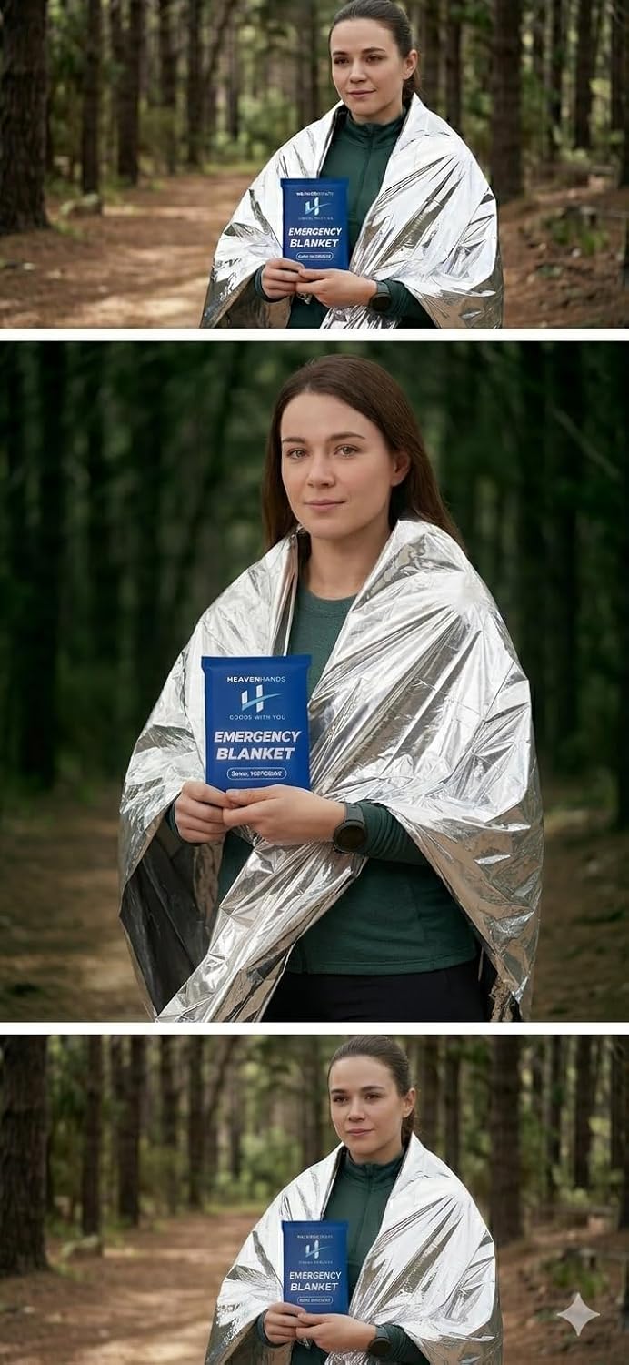 Emergency Blankets Pack of 10 – Mylar Thermal Space Blanket for Survival, First Aid, Camping, Hiking, Outdoor, Marathon, Cold Weather Protection
