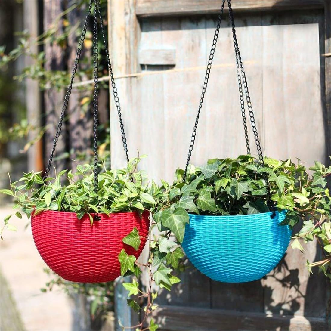 NUOOO 5 Stück Hängende Kette Blumentopf Blumenampel Metall Ketten Zum Aufhängen Schwarz 16 Zoll Metallkörbe Aufhängehaken für Vogelhäuschen Blumenampel Kettenaufhänger für Blumentöpfe Aufhänger