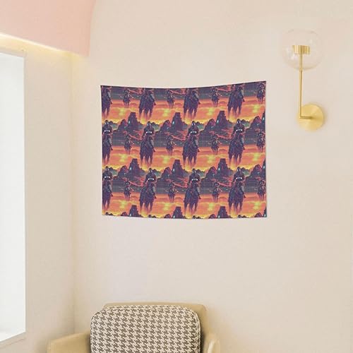 Miniatura 7 de Cyber Retro Western Cowboy Print Tapestry for Bedroom, Wall Hanging Tapestry for Bedroom Wall Room Decor Aesthetic Tapestries for Living Room Dorm