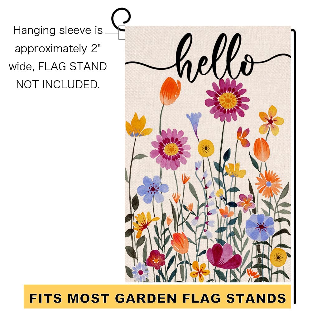 BLKWHT Gartenflagge 'Frühlingsblumen' – 30,5x45,7 Cm, Doppelseitig, Jute, Wetterfest