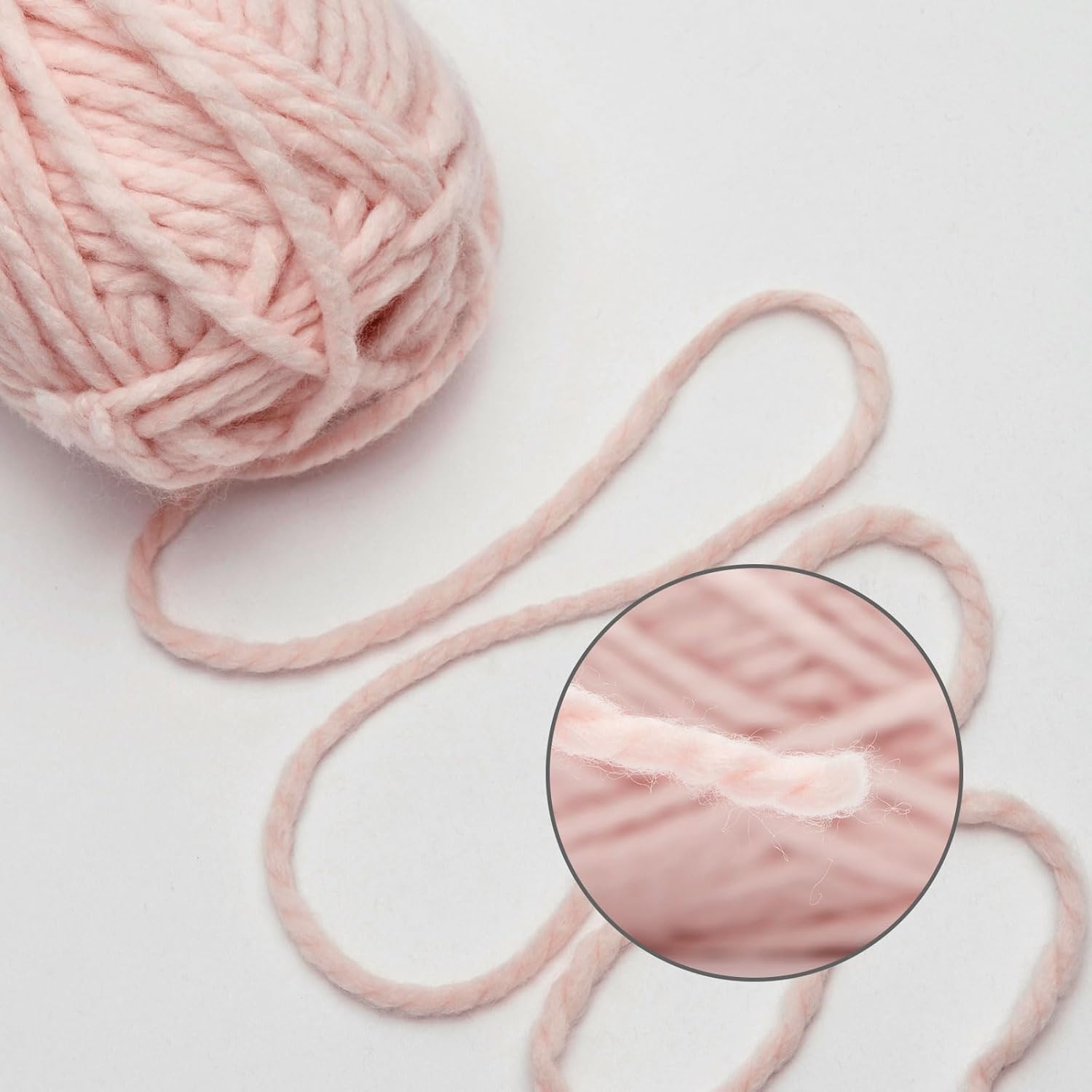 NICEEC 3 Skeins Bulky Acrylic Yarn - Soft, Colorful, Multicolored, Quality, Bulky Yarn for Crochet & Knitting - Total Length 360 yds/16oz - Light Pink