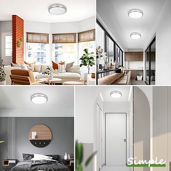 GoBright 2-Pack 13 inch Dimmable LED Ceiling Light Fixture, 36W Super Bright 3600 Lumens Brushed Nickel Flush Mount Light Fixture, 2700K-6500K Adjustable Ceiling Lights for Bedroom, Kitchen, Bathroom