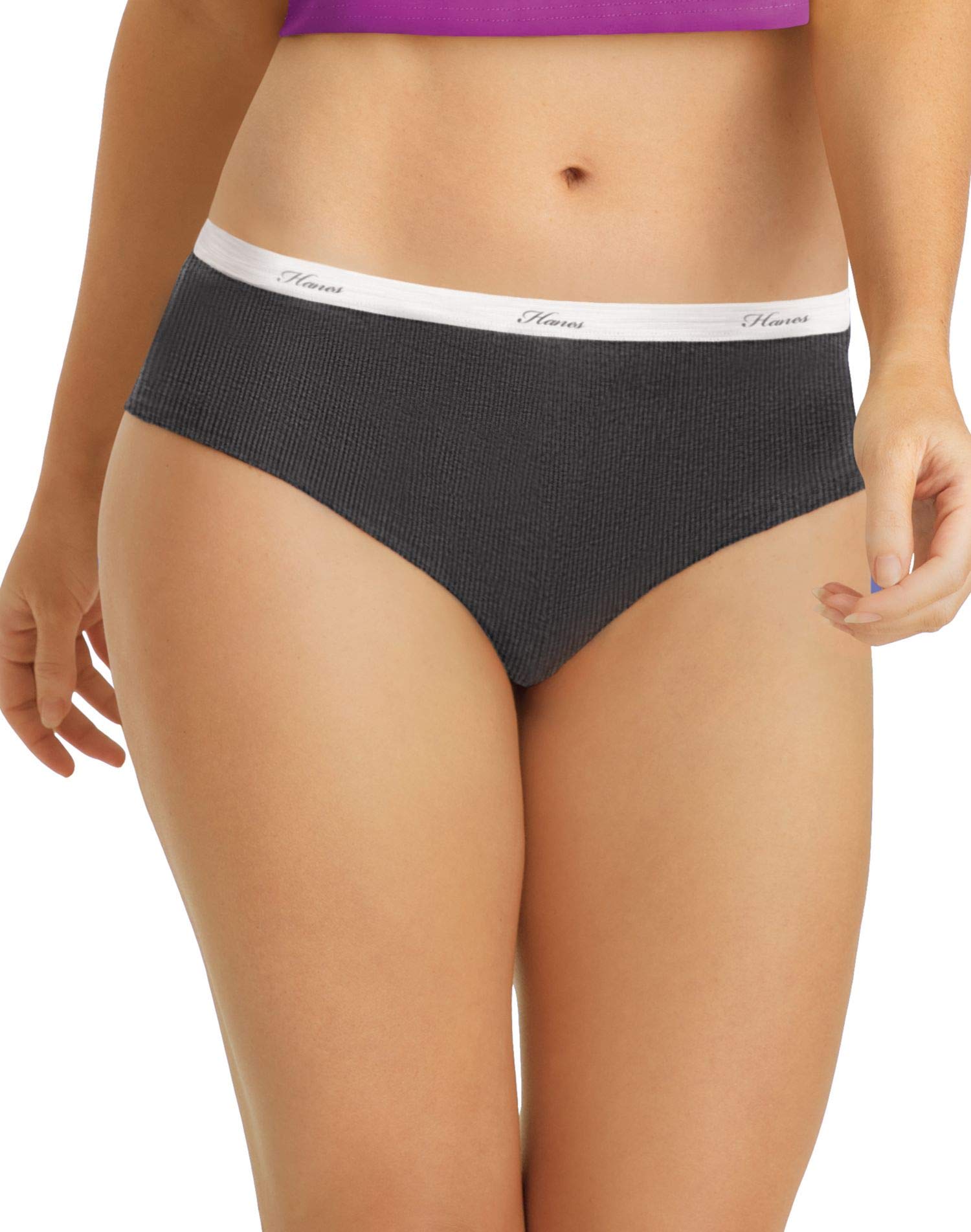 womens Ribbed Cotton Hipster Underwear 6-pack Hipster Panties (pack of 6)